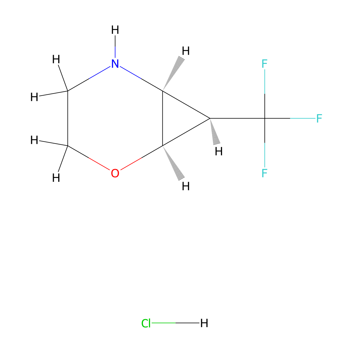 (1R,6S,7R)-7-(Trifluoromethyl)-2-oxa-5-azabicyclo[4.1.0]heptane;hydrochloride molecular structure, CAS 2375248-56-7
