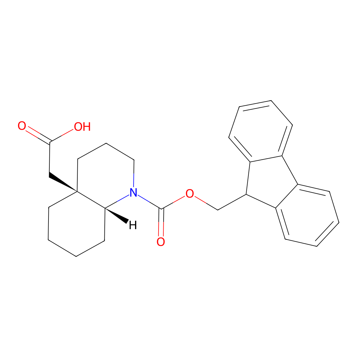 rac-2-[(4aR,8aR)-1-{[(9H-fluoren-9-yl)methoxy]carbonyl}-decahydroquinolin-4a-yl]acetic acid molecular structure, CAS 2375248-63-6