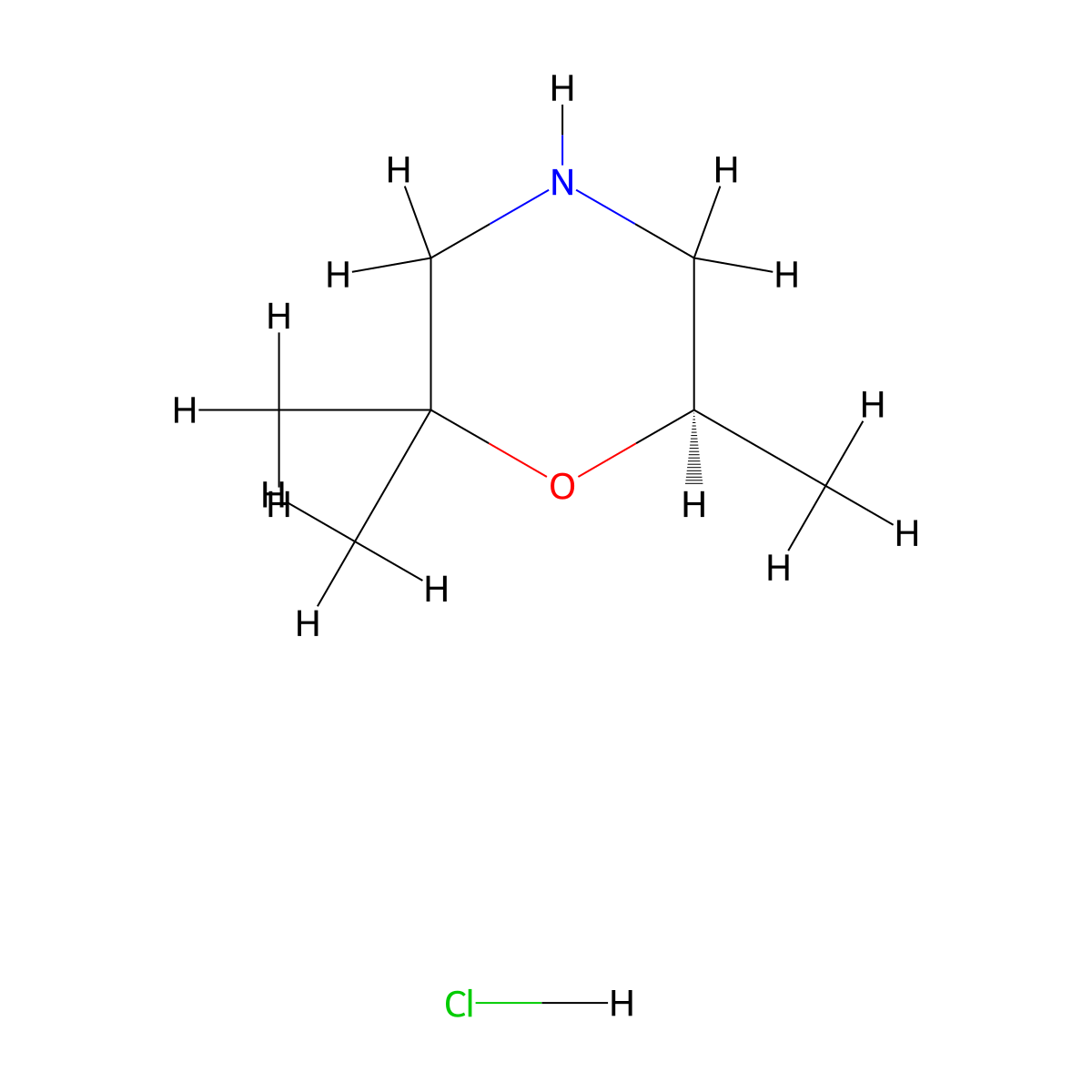 (6R)-2,2,6-trimethylmorpholinehydrochloride molecular structure, CAS 2375248-66-9