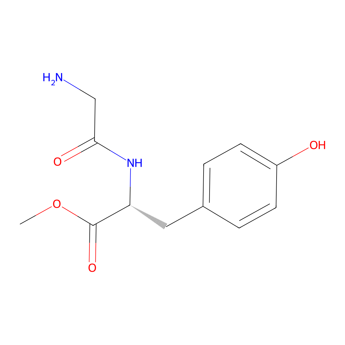 methyl (2R)-2-(2-aminoacetamido)-3-(4-hydroxyphenyl)propanoate molecular structure, CAS 2375249-07-1