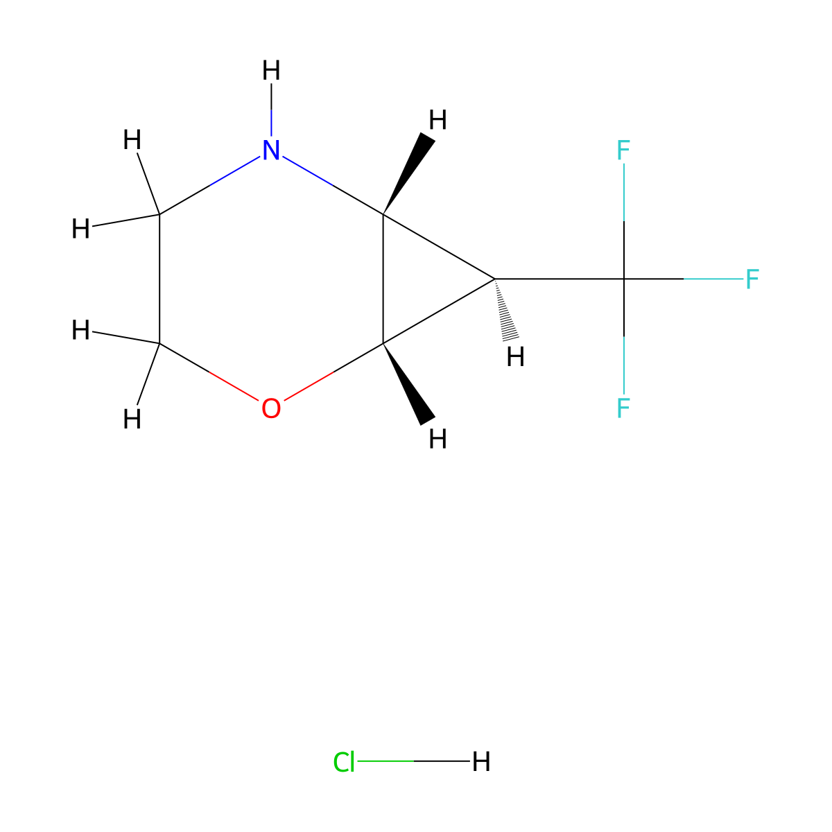 (1S,6R,7R)-7-(Trifluoromethyl)-2-oxa-5-azabicyclo[4.1.0]heptane;hydrochloride molecular structure, CAS 2375249-21-9