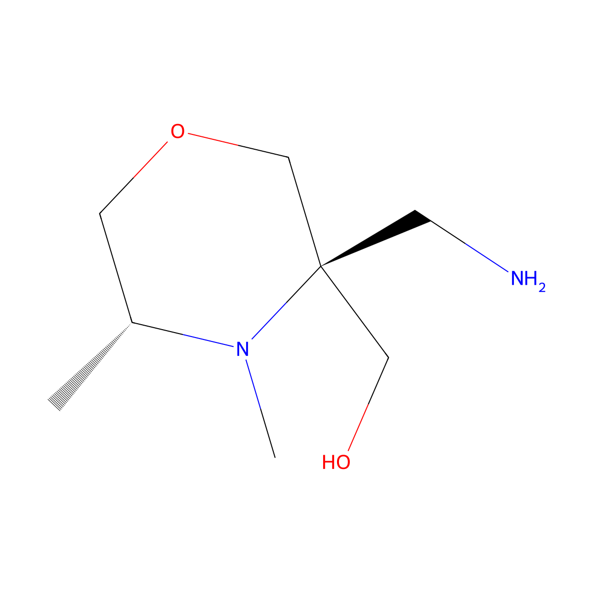 [(3S,5R)-3-(Aminomethyl)-4,5-dimethylmorpholin-3-yl]methanol molecular structure, CAS 2375249-36-6