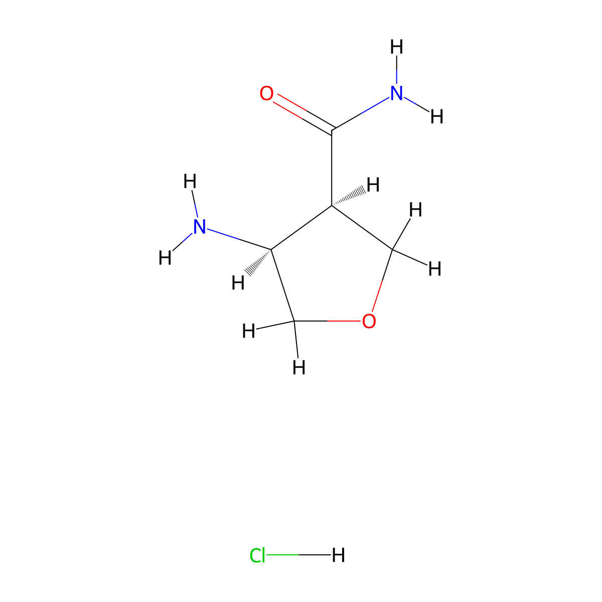 rac-(3R,4S)-4-aminooxolane-3-carboxamide hydrochloride molecular structure, CAS 2375249-59-3