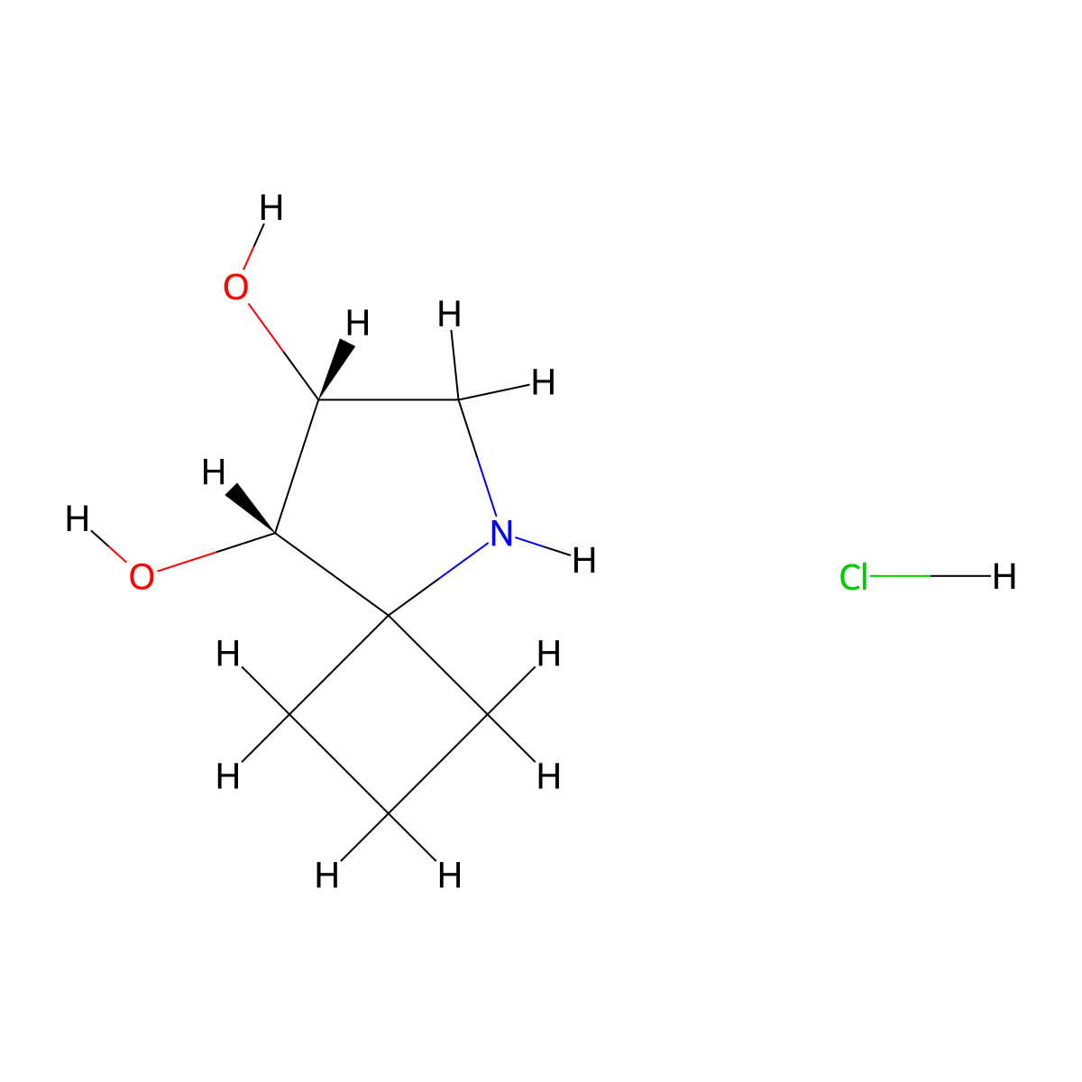 rac-(7R,8S)-5-azaspiro[3.4]octane-7,8-diol hydrochloride molecular structure, CAS 2375249-63-9