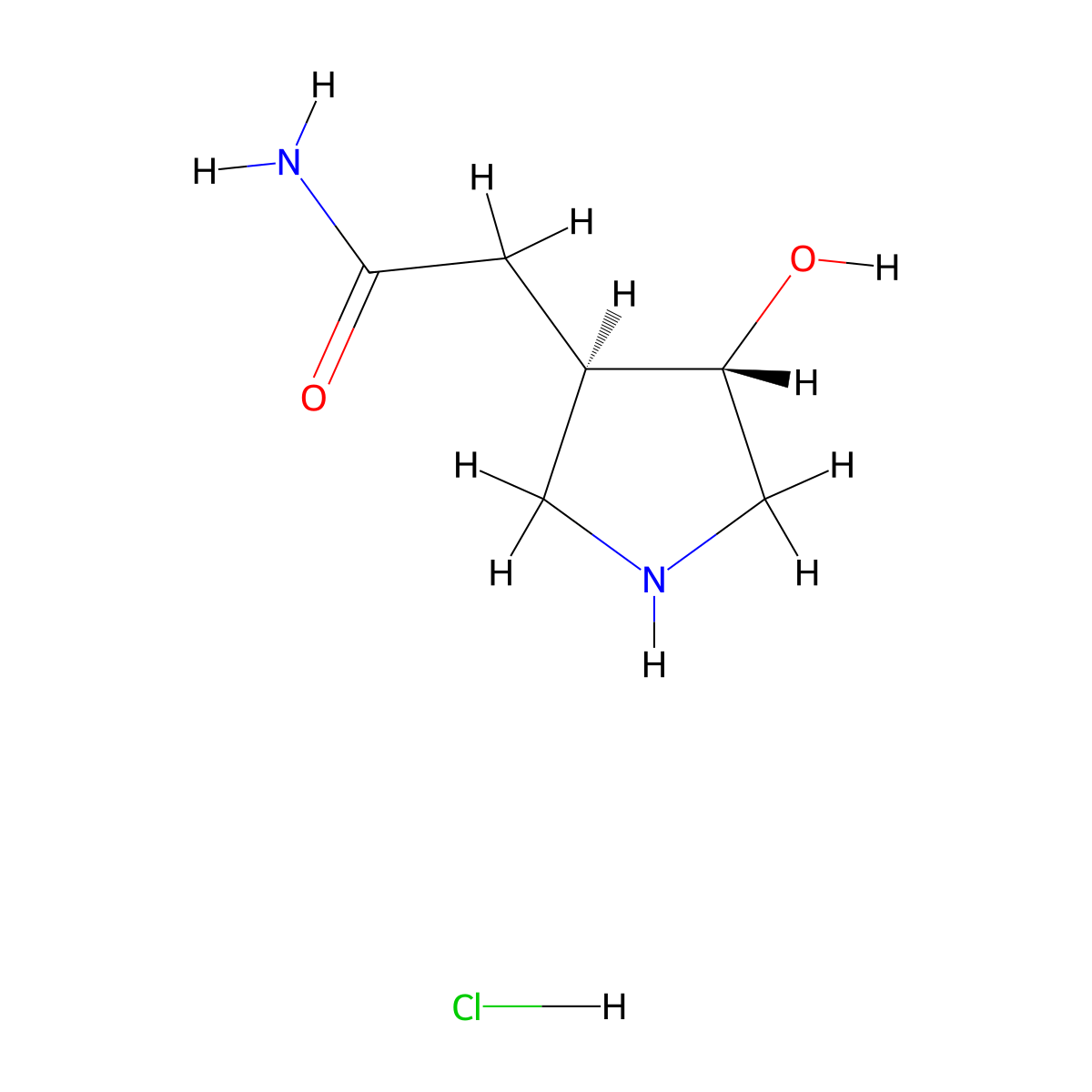 rac-2-[(3R,4S)-4-hydroxypyrrolidin-3-yl]acetamidehydrochloride,trans molecular structure, CAS 2375249-66-2