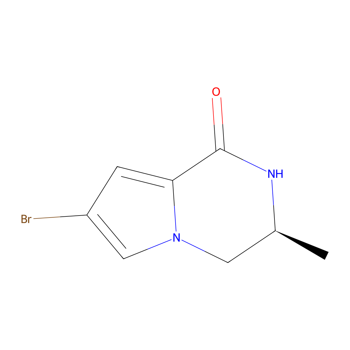 (3S)-7-bromo-3-methyl-1H,2H,3H,4H-pyrrolo[1,2-a]pyrazin-1-one molecular structure, CAS 2375249-79-7