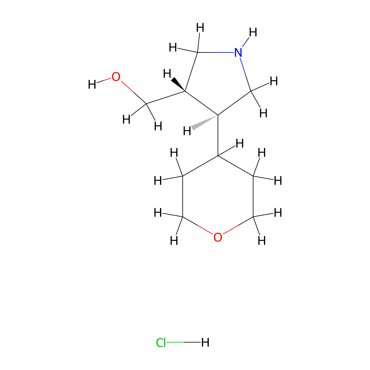 [(3S,4S)-4-(Oxan-4-yl)pyrrolidin-3-yl]methanol;hydrochloride molecular structure, CAS 2375250-46-5