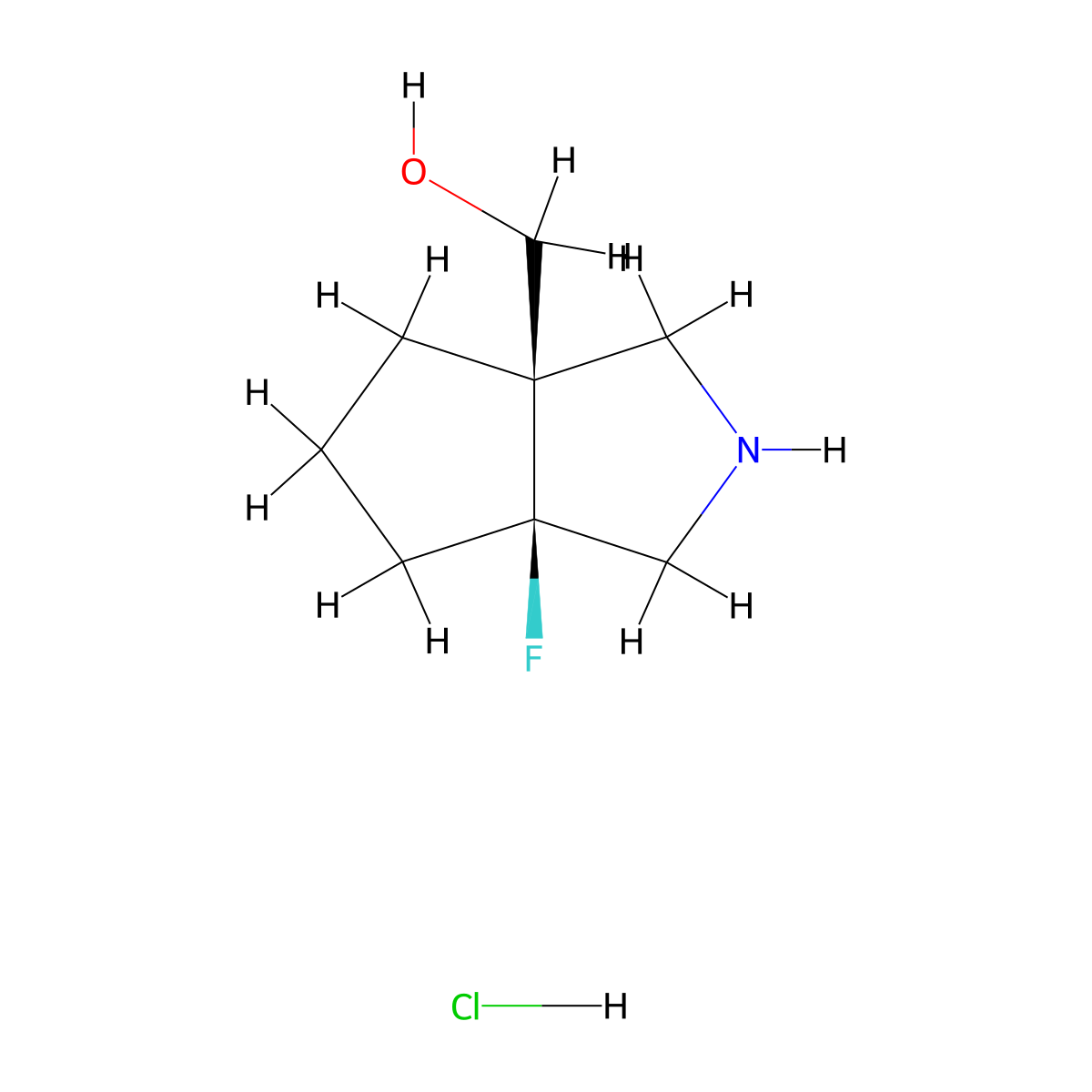 rac-[(3aR,6aS)-6a-fluoro-octahydrocyclopenta[c]pyrrol-3a-yl]methanol hydrochloride molecular structure, CAS 2375250-58-9