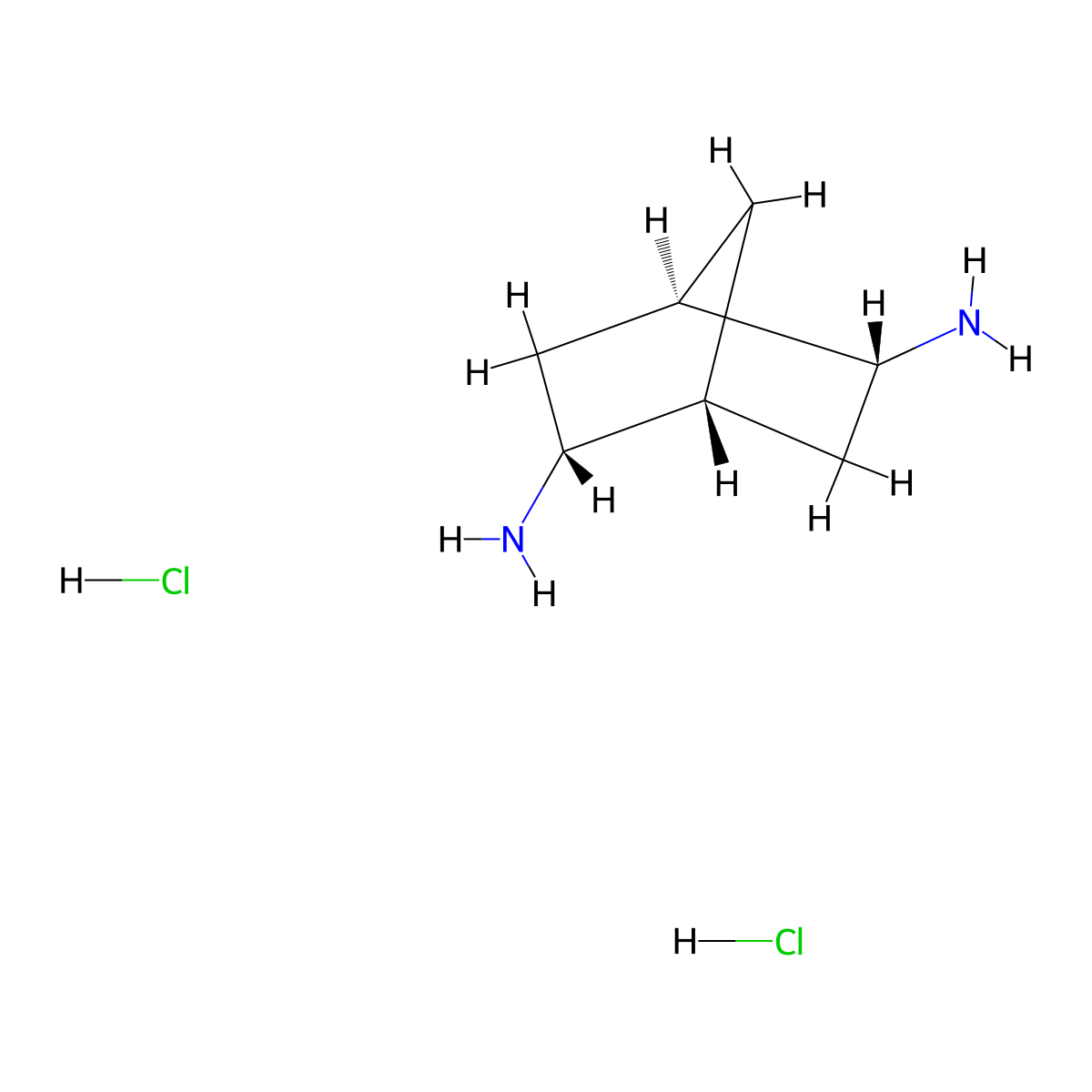 rac-(1R,2R,4R,5R)-bicyclo[2.2.1]heptane-2,5-diamine dihydrochloride molecular structure, CAS 2375250-73-8