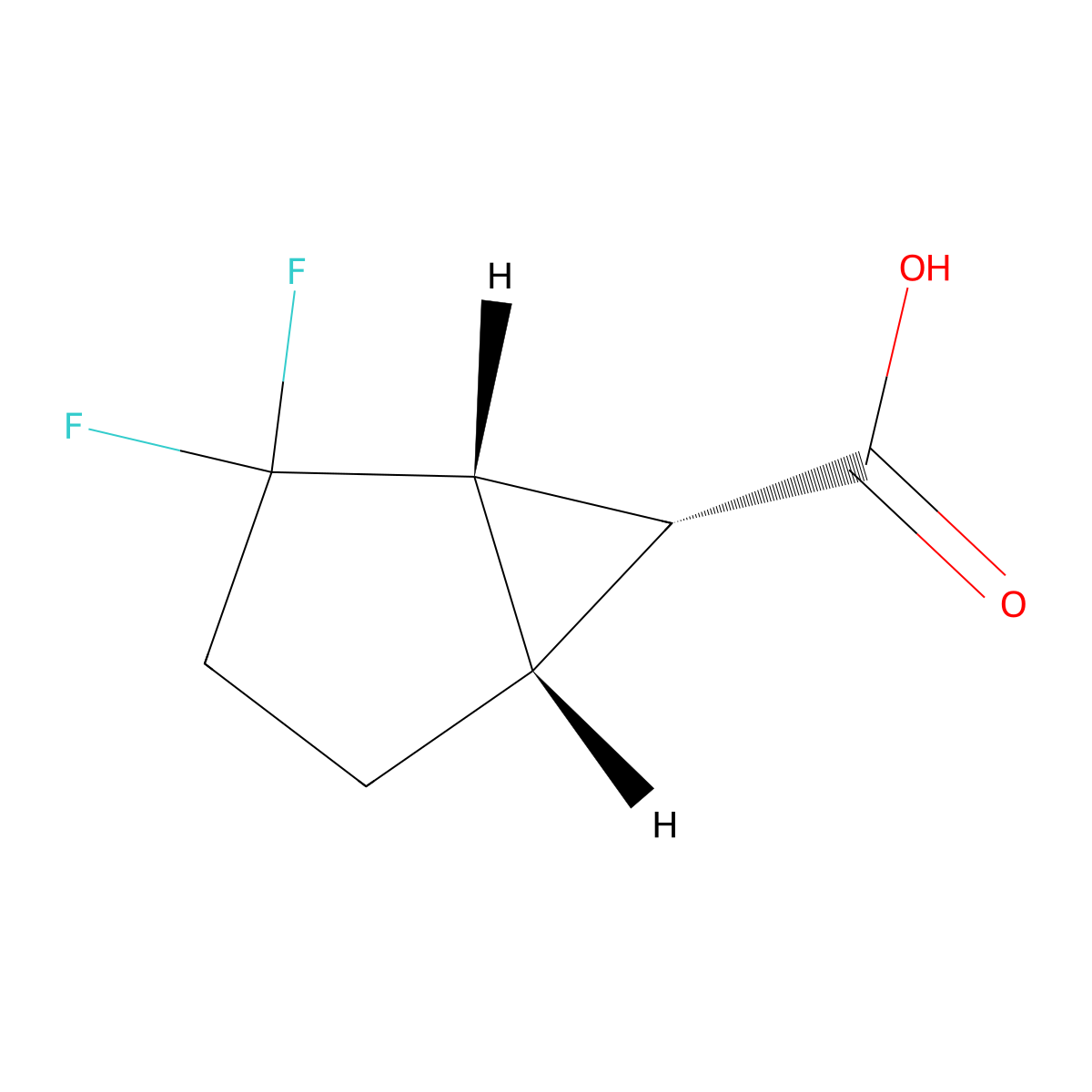 rac-(1R,5R,6S)-2,2-difluorobicyclo(3.1.0)hexane-6-carboxylic acid molecular structure, CAS 2375250-80-7