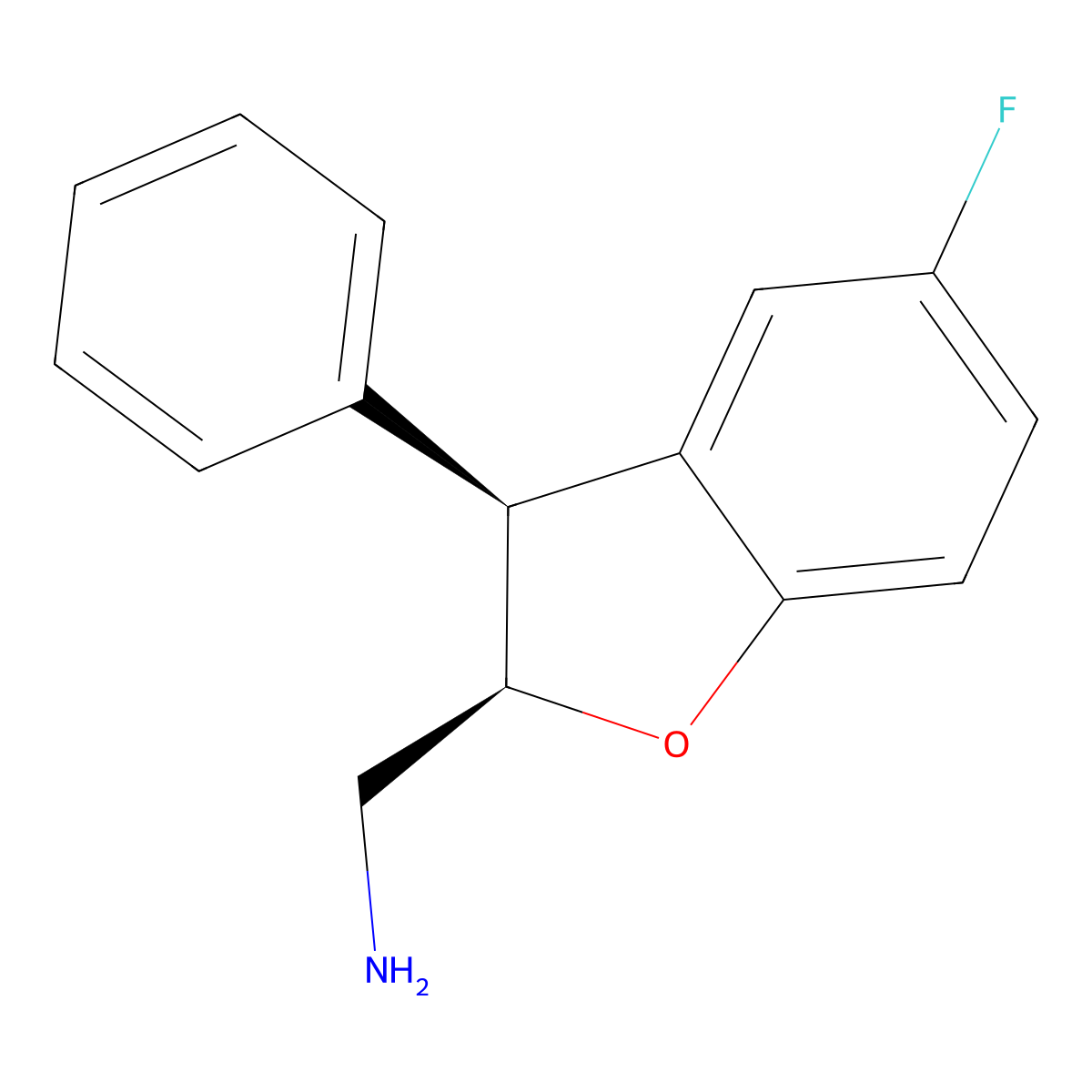 [(2R,3S)-5-Fluoro-3-phenyl-2,3-dihydro-1-benzofuran-2-yl]methanamine molecular structure, CAS 2375250-81-8