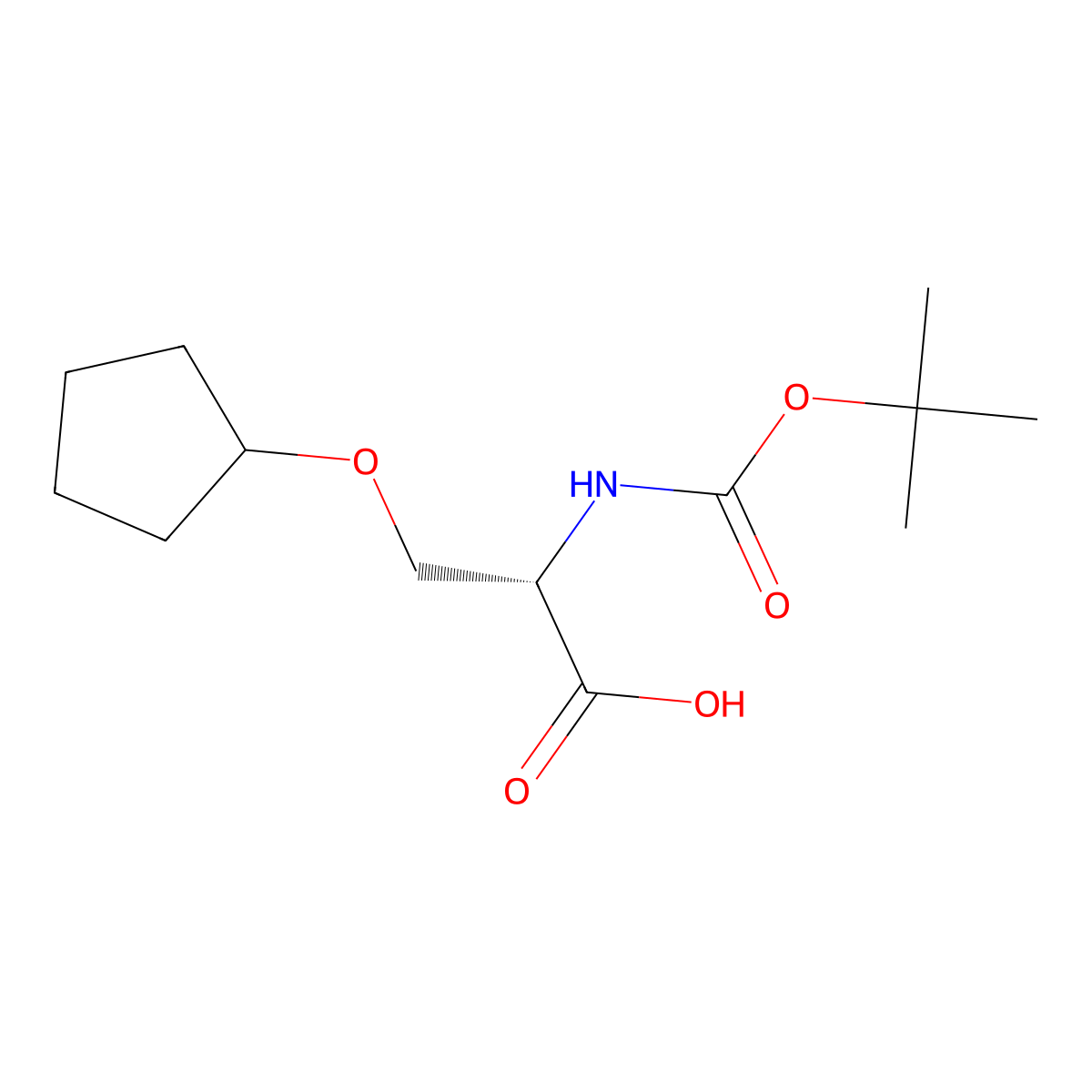 (2S)-2-{[(tert-butoxy)carbonyl]amino}-3-(cyclopentyloxy)propanoicacid molecular structure, CAS 2375250-85-2