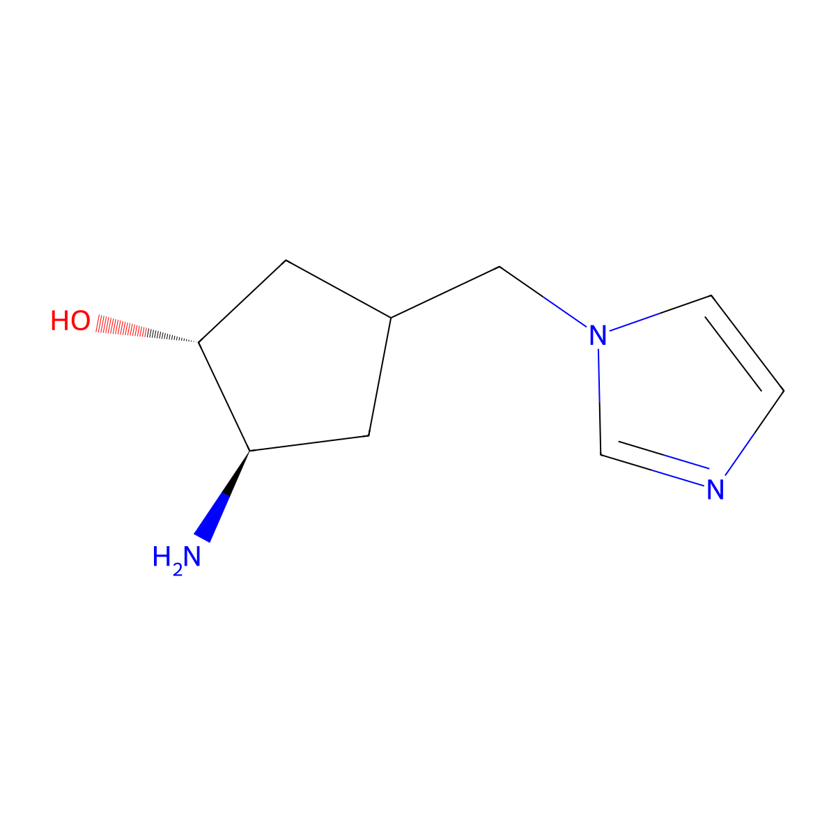 rac-(1R,2R)-2-amino-4-[(1H-imidazol-1-yl)methyl]cyclopentan-1-ol molecular structure, CAS 2375254-72-9