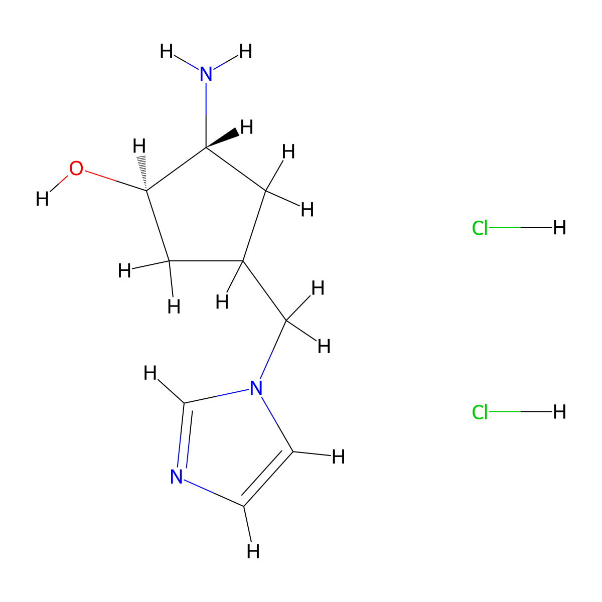 rac-(1R,2R)-2-amino-4-[(1H-imidazol-1-yl)methyl]cyclopentan-1-oldihydrochloride molecular structure, CAS 2375254-74-1