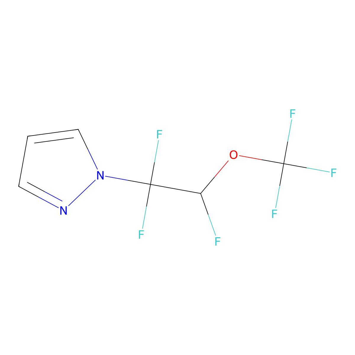 1-[1,1,2-trifluoro-2-(trifluoromethoxy)ethyl]-1H-pyrazole molecular structure, CAS 2375258-69-6