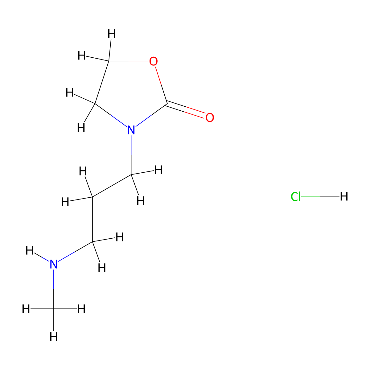 3-(3-(Methylamino)propyl)-1,3-oxazolidin-2-one hydrochloride molecular structure, CAS 2375258-70-9