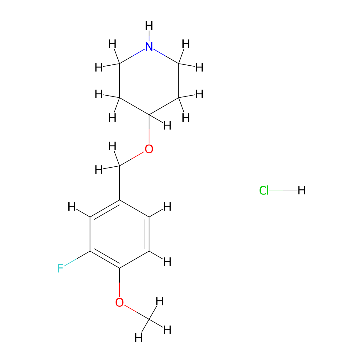4-((3-Fluoro-4-methoxyphenyl)methoxy)piperidine hydrochloride molecular structure, CAS 2375258-79-8
