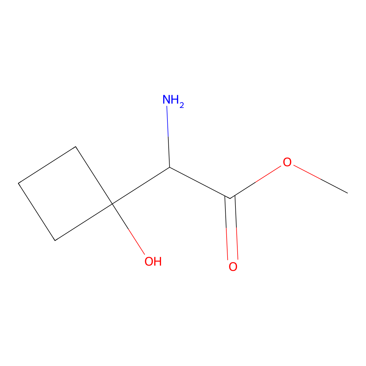 Methyl 2-amino-2-(1-hydroxycyclobutyl)acetate molecular structure, CAS 2375258-86-7