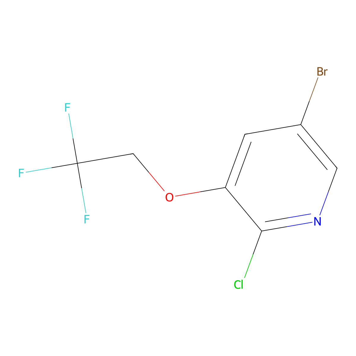 5-Bromo-2-chloro-3-(2,2,2-trifluoroethoxy)pyridine molecular structure, CAS 2375259-01-9