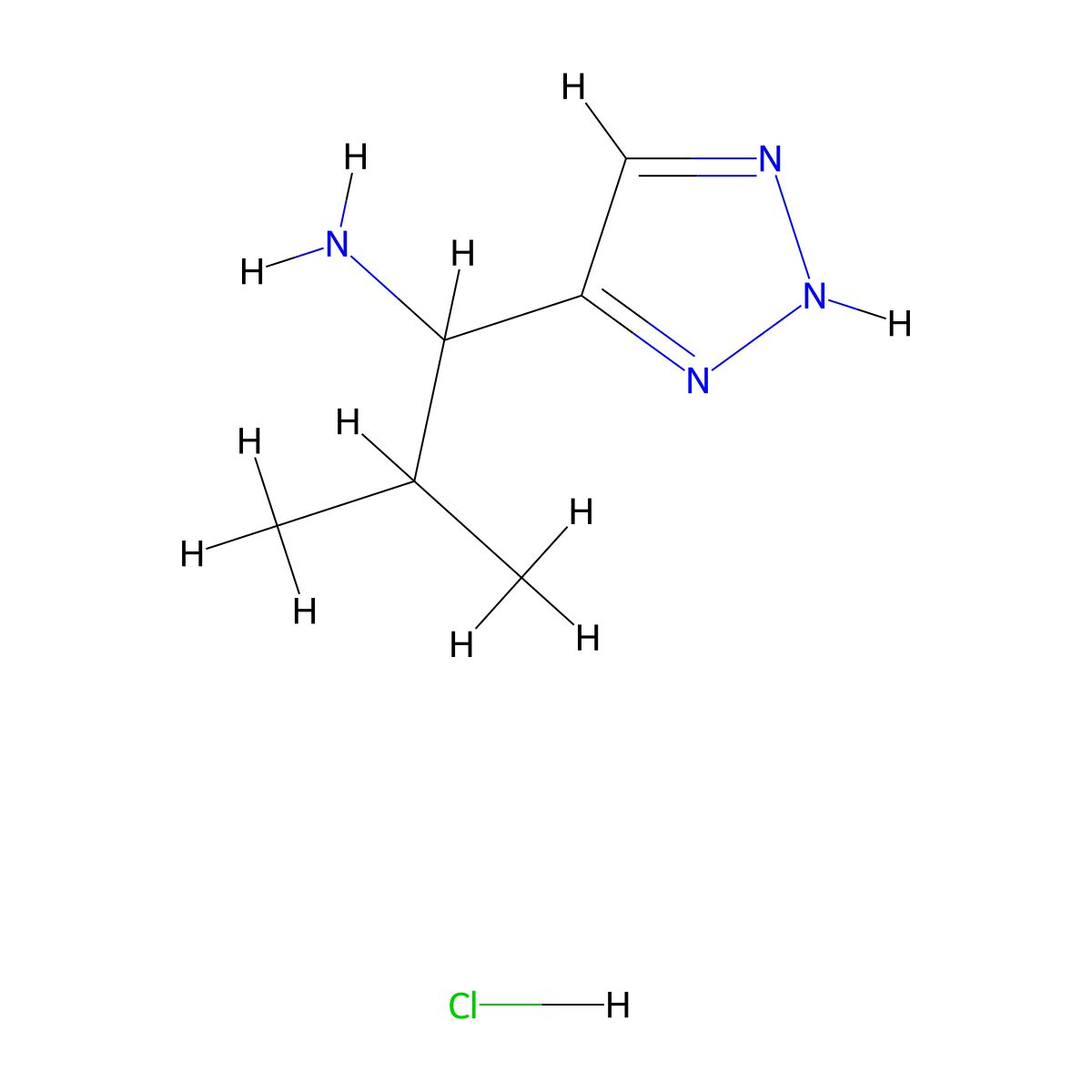 2-methyl-1-(1H-1,2,3-triazol-4-yl)propan-1-amine hydrochloride molecular structure, CAS 2375259-02-0