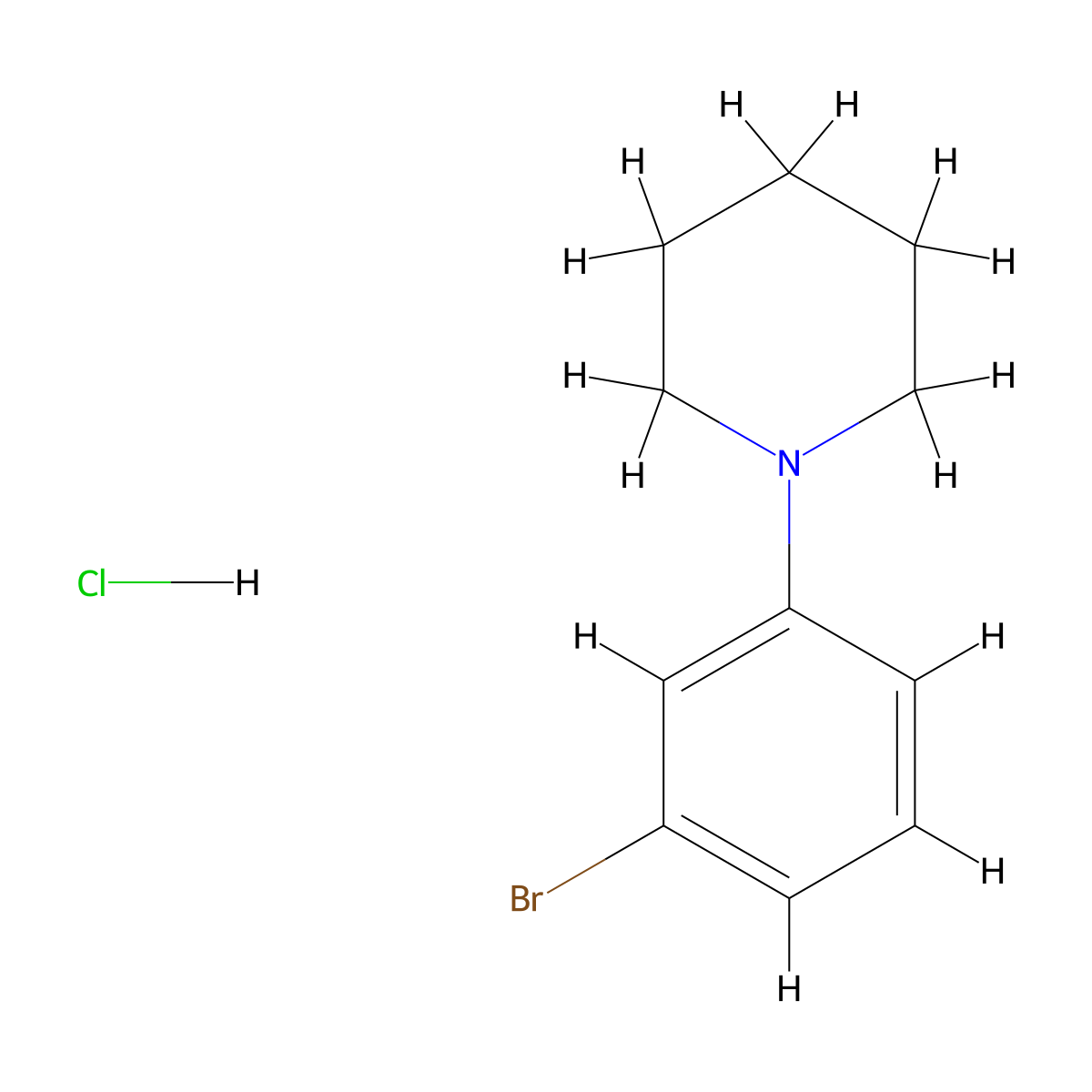 1-(3-Bromophenyl)piperidine hydrochloride molecular structure, CAS 2375259-03-1