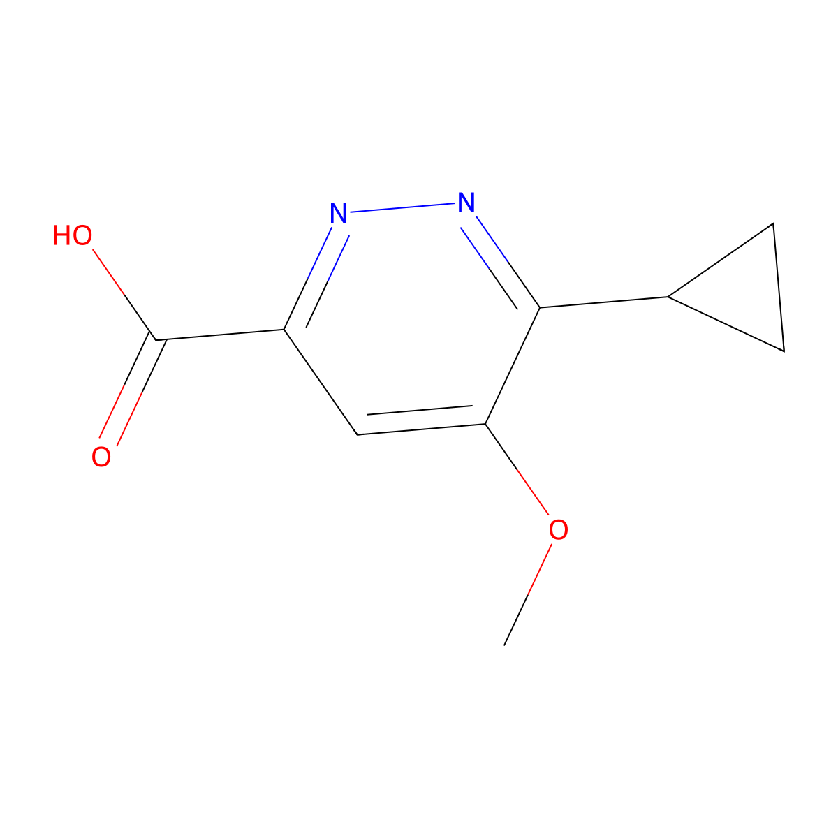 6-Cyclopropyl-5-methoxypyridazine-3-carboxylic acid molecular structure, CAS 2375259-07-5