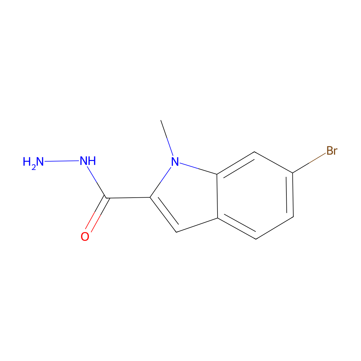 6-bromo-1-methyl-1H-indole-2-carbohydrazide molecular structure, CAS 2375259-08-6