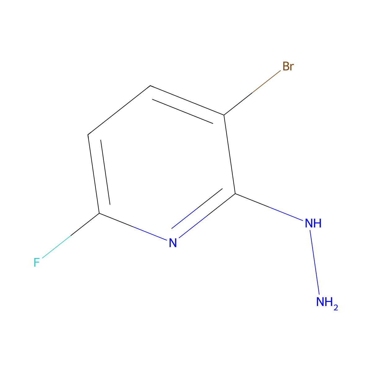 3-Bromo-6-fluoro-2-hydrazinylpyridine molecular structure, CAS 2375259-09-7