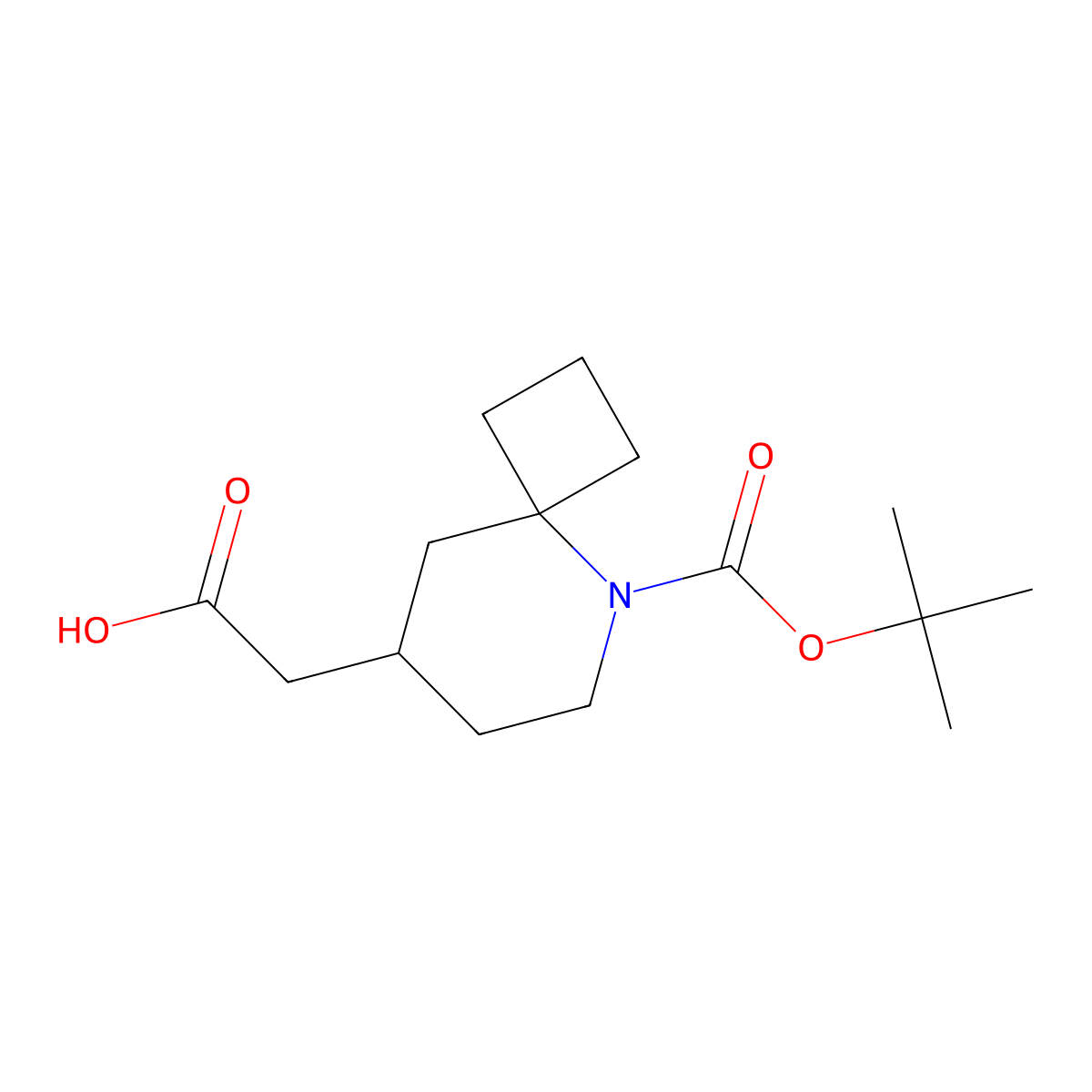 2-{5-[(Tert-butoxy)carbonyl]-5-azaspiro[3.5]nonan-8-yl}aceticacid molecular structure, CAS 2375259-11-1