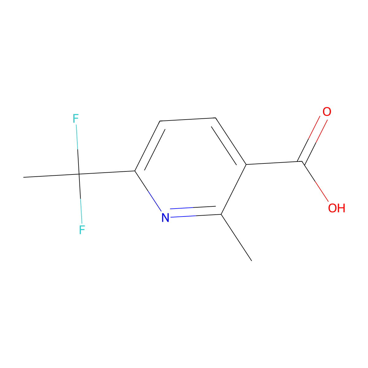 6-(1,1-Difluoroethyl)-2-methylpyridine-3-carboxylic acid molecular structure, CAS 2375259-17-7