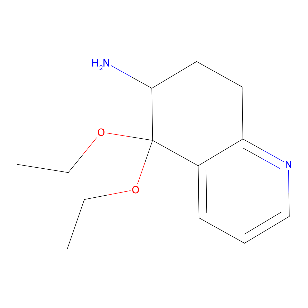 5,5-Diethoxy-5,6,7,8-tetrahydroquinolin-6-amine molecular structure, CAS 2375259-18-8