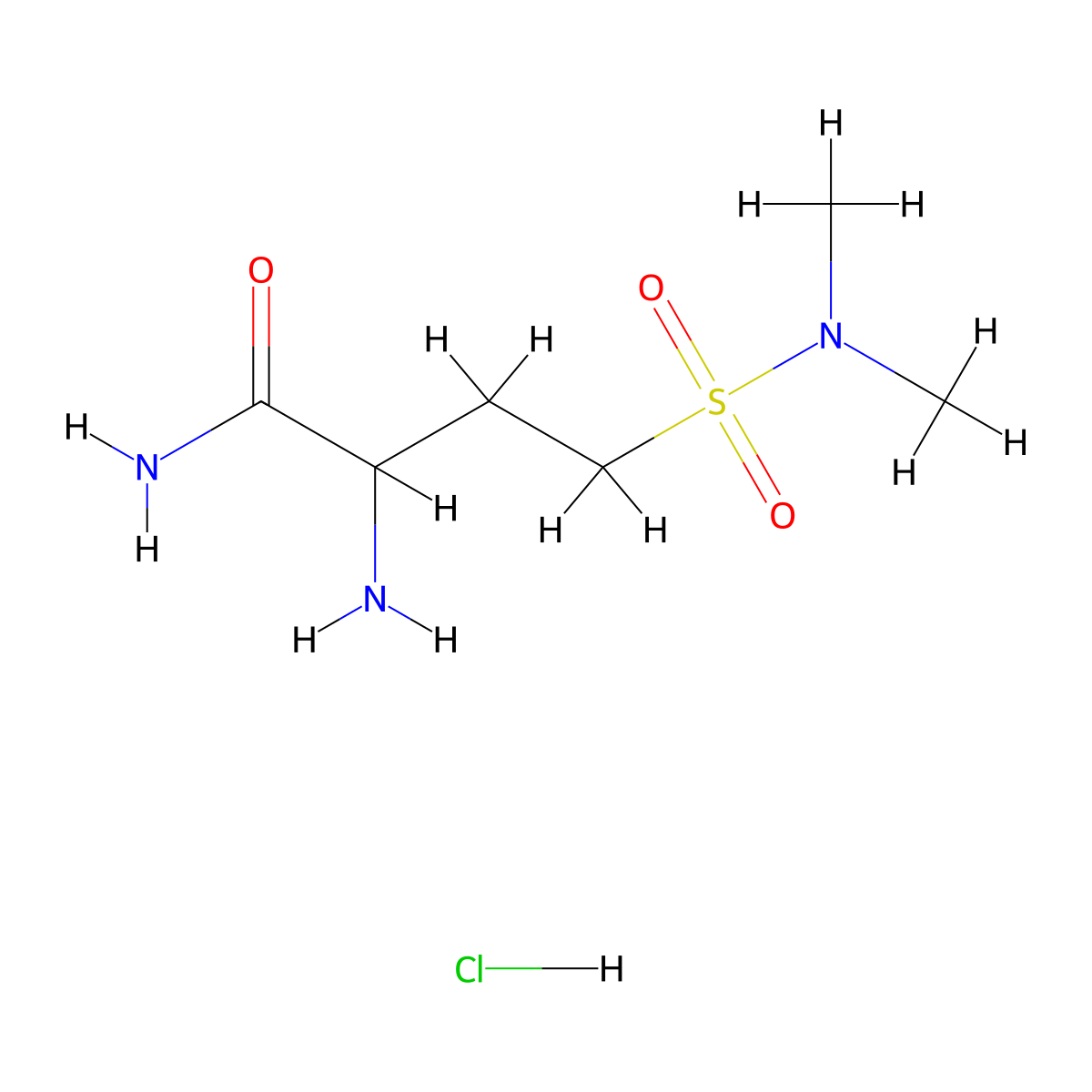 2-Amino-4-(dimethylsulfamoyl)butanamide;hydrochloride molecular structure, CAS 2375259-21-3