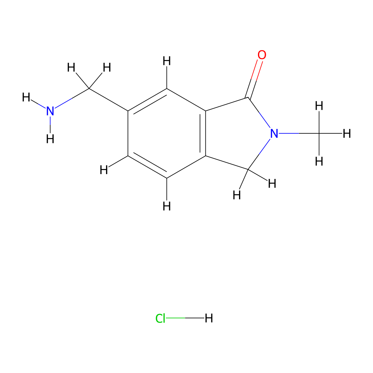 6-(aminomethyl)-2-methyl-2,3-dihydro-1H-isoindol-1-onehydrochloride molecular structure, CAS 2375259-22-4
