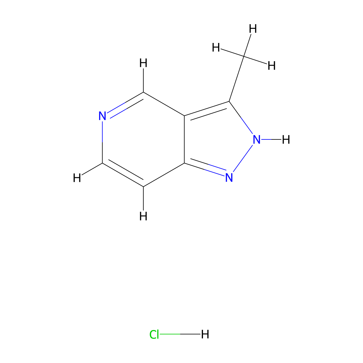 3-methyl-1H-pyrazolo[4,3-c]pyridine hydrochloride molecular structure, CAS 2375259-23-5