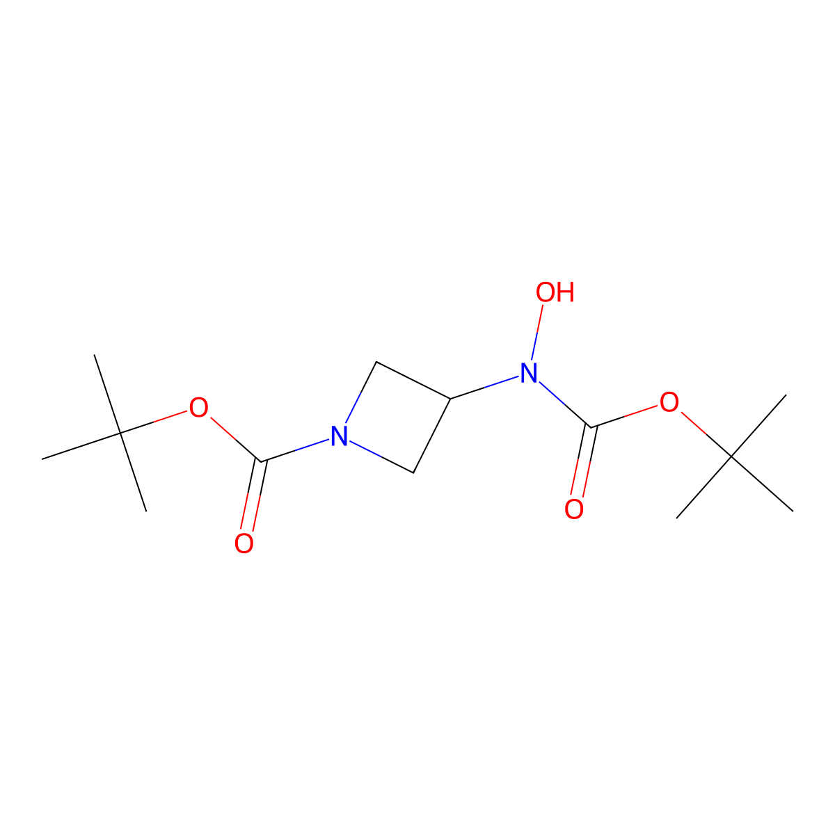 Tert-butyl 3-{[(tert-butoxy)carbonyl](hydroxy)amino}azetidine-1-carboxylate molecular structure, CAS 2375259-29-1