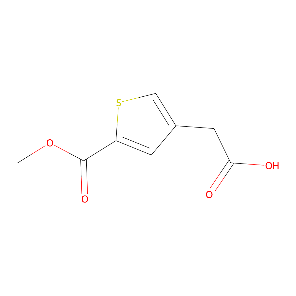 2-(5-Methoxycarbonylthiophen-3-yl)acetic acid molecular structure, CAS 2375259-34-8