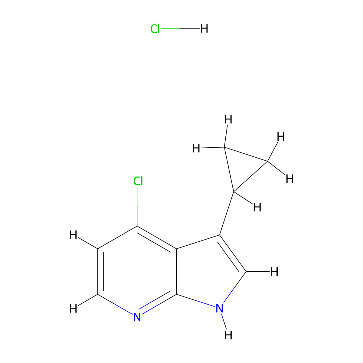 4-Chloro-3-cyclopropyl-1H-pyrrolo[2,3-b]pyridine;hydrochloride molecular structure, CAS 2375259-36-0
