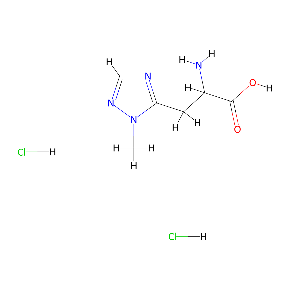 2-amino-3-(1-methyl-1H-1,2,4-triazol-5-yl)propanoic acid dihydrochloride molecular structure, CAS 2375259-37-1