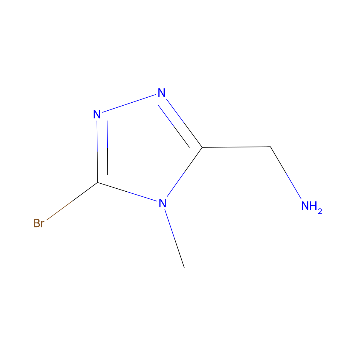 1-(5-bromo-4-methyl-4H-1,2,4-triazol-3-yl)methanamine molecular structure, CAS 2375259-46-2