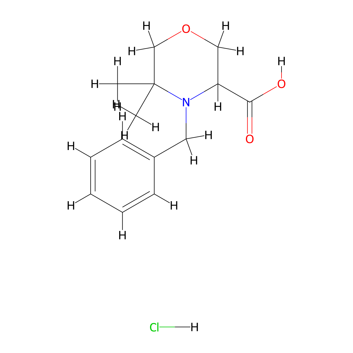 4-Benzyl-5,5-dimethylmorpholine-3-carboxylic acid hydrochloride molecular structure, CAS 2375259-57-5