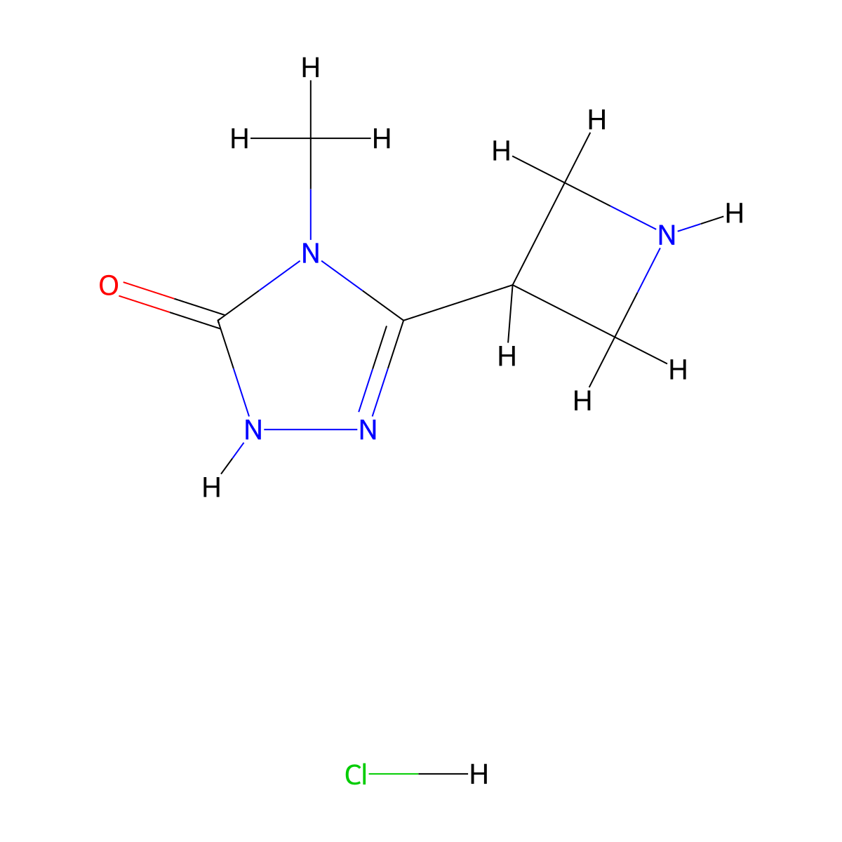 3-(azetidin-3-yl)-4-methyl-4,5-dihydro-1H-1,2,4-triazol-5-one hydrochloride molecular structure, CAS 2375259-66-6