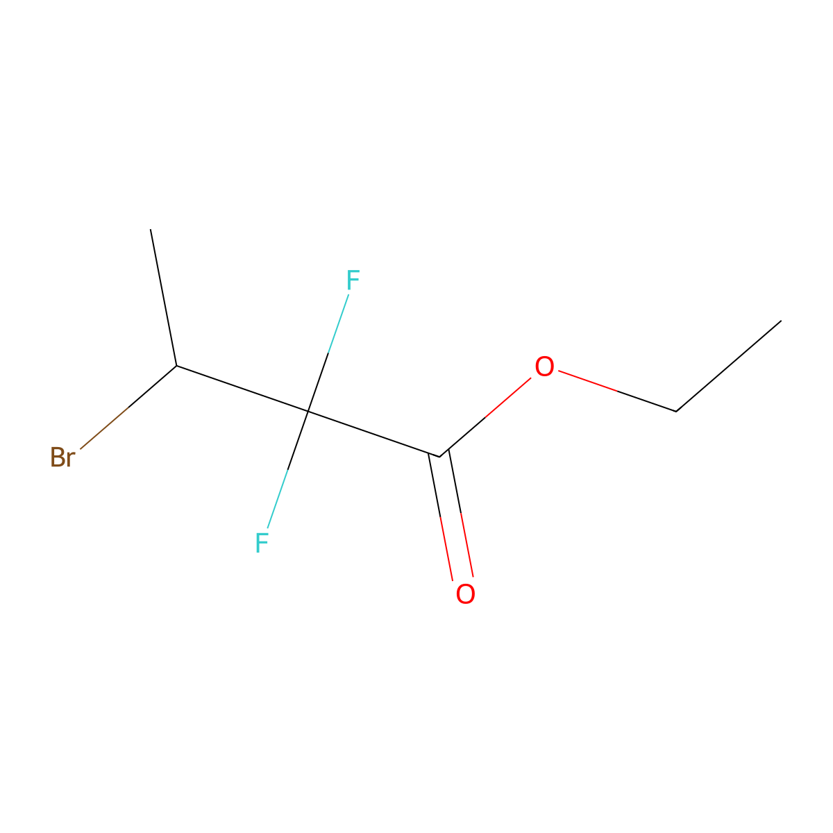 Ethyl 3-bromo-2,2-difluorobutanoate molecular structure, CAS 2375259-72-4