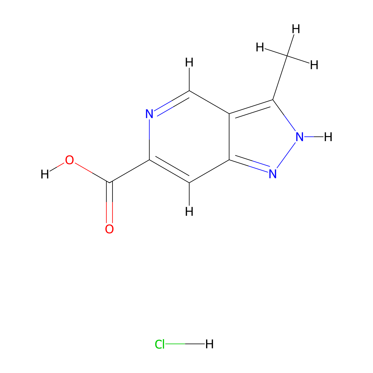 3-Methyl-1H-pyrazolo[4,3-c]pyridine-6-carboxylic acid hydrochloride molecular structure, CAS 2375259-73-5