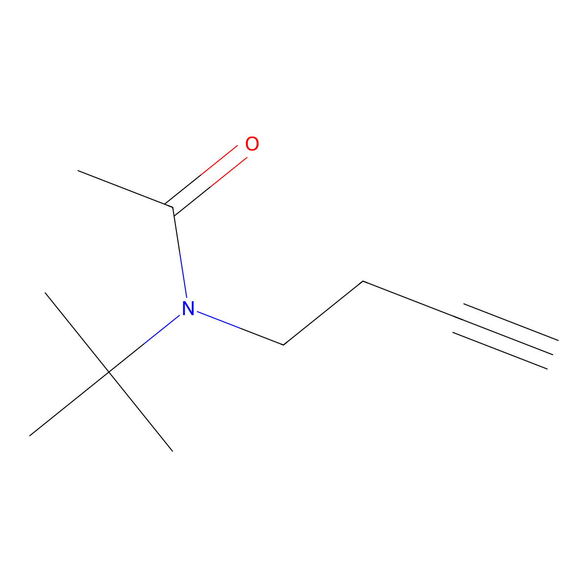 N-(but-3-yn-1-yl)-N-tert-butylacetamide molecular structure, CAS 2375259-74-6