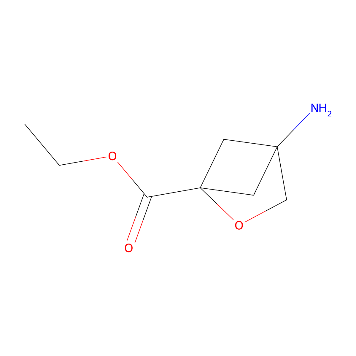 Ethyl 4-amino-2-oxabicyclo[2.1.1]hexane-1-carboxylate molecular structure, CAS 2375259-75-7