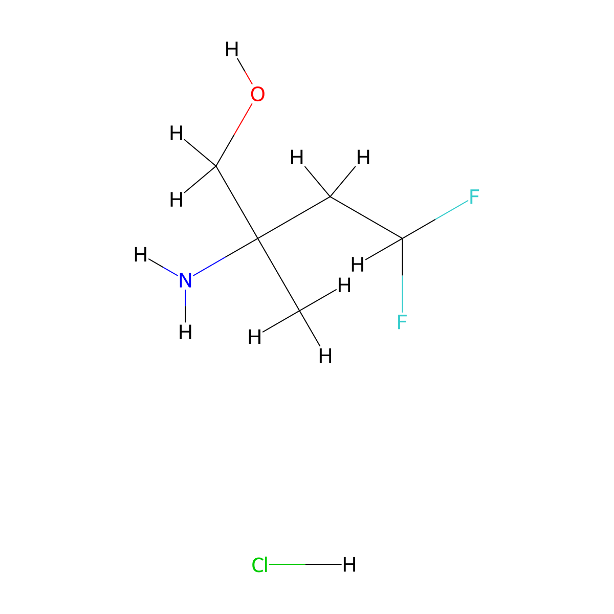 2-Amino-4,4-difluoro-2-methylbutan-1-ol hydrochloride molecular structure, CAS 2375259-78-0
