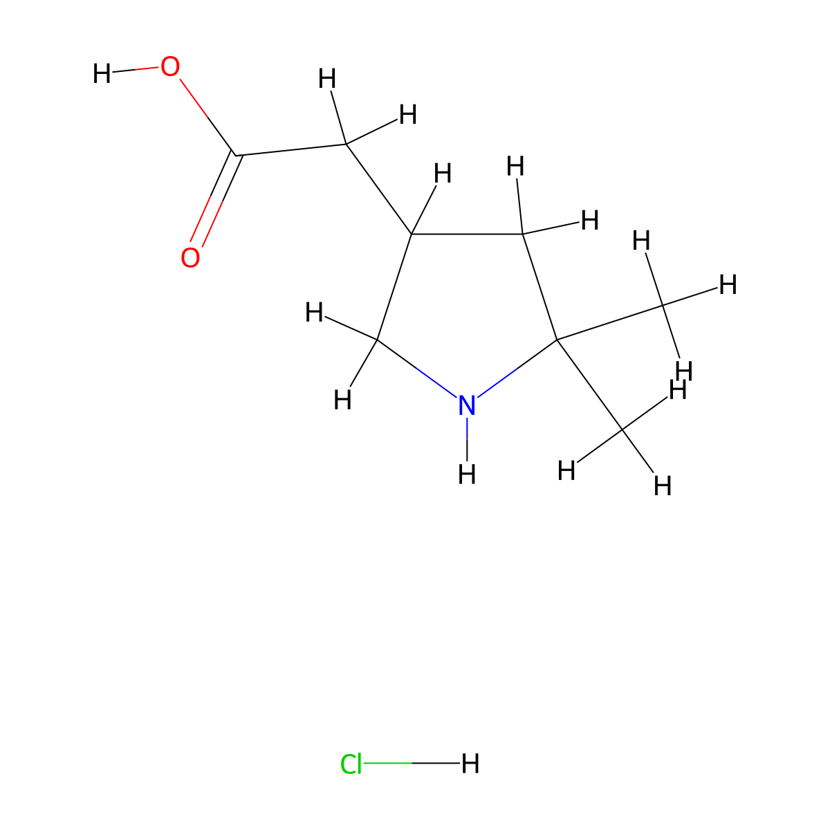 2-(5,5-Dimethylpyrrolidin-3-yl)acetic acid hydrochloride molecular structure, CAS 2375259-86-0