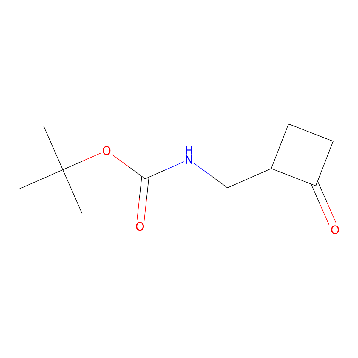 tert-butyl N-[(2-oxocyclobutyl)methyl]carbamate molecular structure, CAS 2375259-90-6