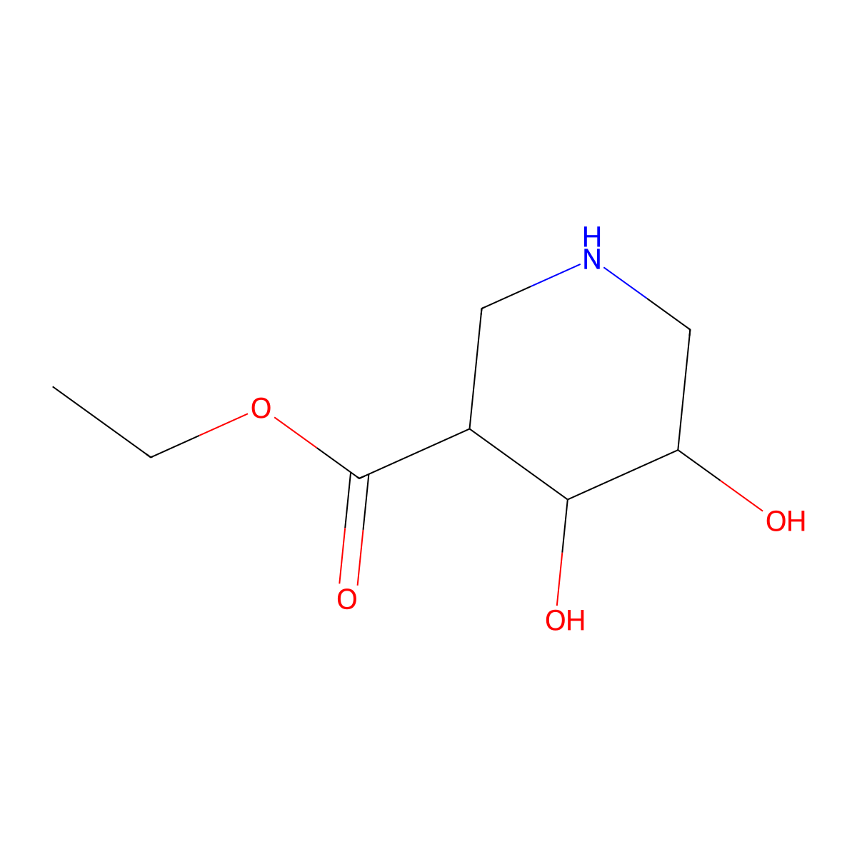 Ethyl 4,5-dihydroxypiperidine-3-carboxylate molecular structure, CAS 2375259-92-8