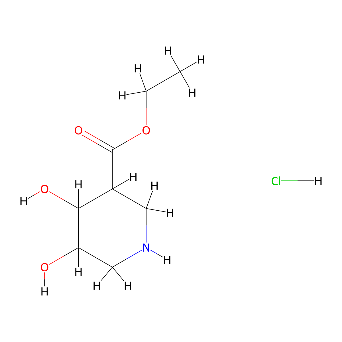 Ethyl 4,5-dihydroxypiperidine-3-carboxylate hydrochloride molecular structure, CAS 2375259-93-9